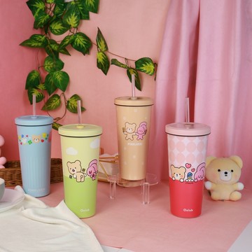 【Oolab】710ml PINK&VEN系列 陶瓷易潔層吸管杯