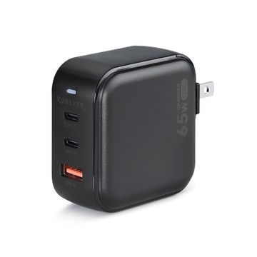 [RONEVER] 65W氮化鎵GaN三孔充電器 DE053 黑