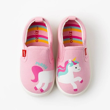 韓國 OZKIZ - 好穿軟底兒童休閒鞋/室內鞋-獨角獸-粉