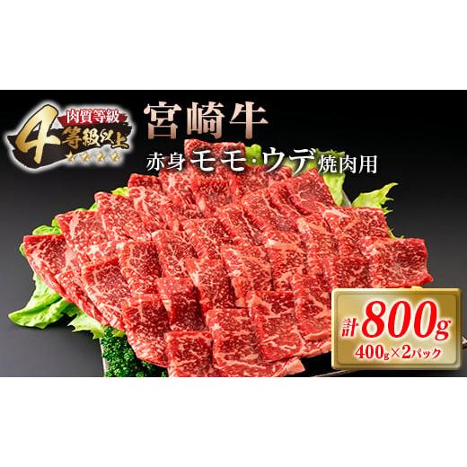 ふるさと納税 宮崎県 日南市 肉≪A4等級等級以上≫宮崎牛赤身モモ・ウデ焼肉用セット(計800g) D42-20