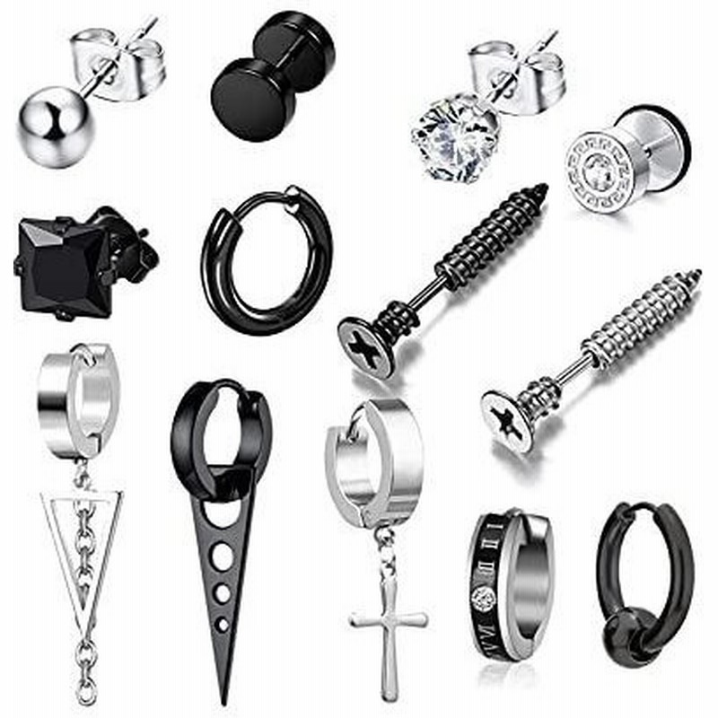 イヤリング メンズ ピアス 片耳 13種類セット フープ スタッドピアス ステンレス レディースピアス 十字架 ローマ数字 人気 おしゃれ 通販 Lineポイント最大0 5 Get Lineショッピング