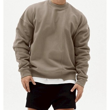 圓領衛衣 純色男士韓版潮牌 寬鬆套頭長袖 落肩毛圈 衛衣男 現貨【Sandman Sports】