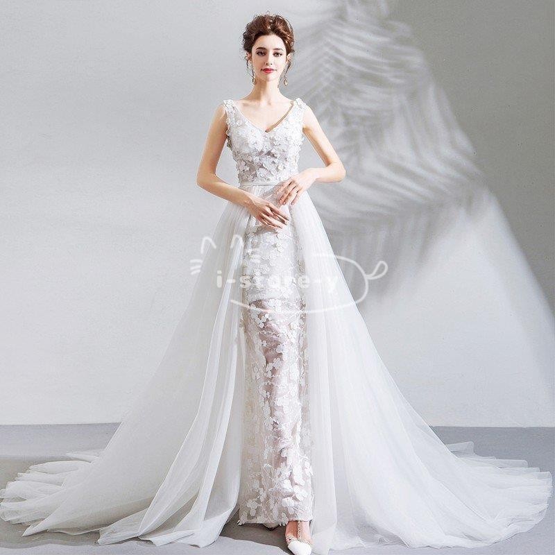 ウエディングドレス ロングドレス 結婚式 二次会 花嫁 白 大きいサイズ