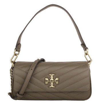 TORY BURCH   Kira 金屬TB縫衍紋皮革兩用包(卡其杏)S