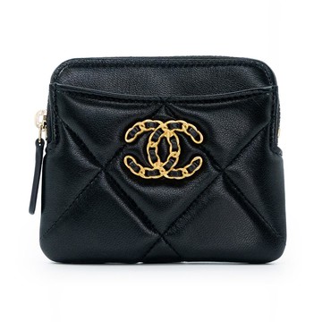 【CHANEL 香奈兒】19 拉鏈ㄇ字拉鍊吐司零錢包(多色)