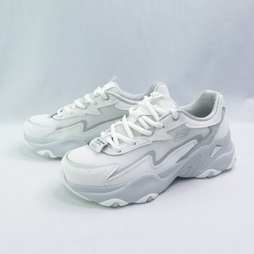 Skechers 150524WGY 女休閒鞋 D LITES 老爹鞋 厚底 白x灰【iSport愛運動】