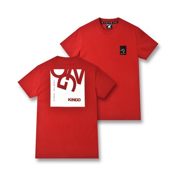 KINGO女款｜紅色印花T恤 412118