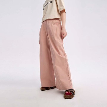 闊腿直筒休閑褲女 高腰垂感拖地褲