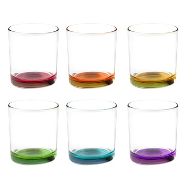 EXCELSA 彩底玻璃杯 260ml  透明色  6個