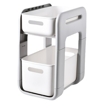 橘之屋 雙層抽屜收納架 大 T-055 38x25.5x44.5cm PP塑料  顏色隨機  1個