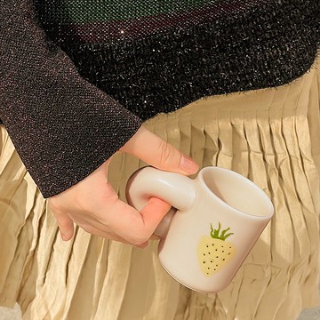 迷你陶瓷通心粉 草莓櫻桃 咖啡杯 小小馬克杯