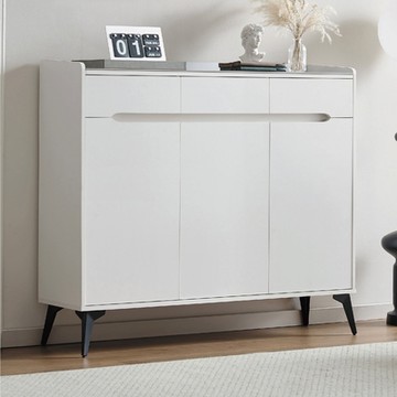 文創集 米斯格4尺三門三抽米白鞋櫃-120x32x103cm免組