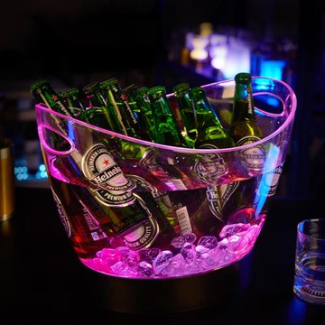 發光冰桶led充電元寶香檳桶發光亞克力大號冰桶紅酒洋酒啤酒冰桶