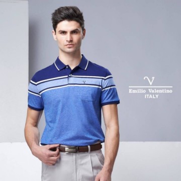Emilio Valentino范倫鐵諾精選型男運動風POLO衫_藍(30-9V2525)