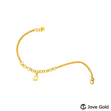 JoveGold漾金飾付出愛黃金手鍊-雙鍊款