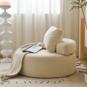 免運 懶人沙發南瓜椅子榻榻米羊羔絨白色可愛臥室陽臺休閑小單人沙發椅