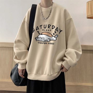 男生衣服 大學T 衛衣 美式寬鬆情侶款韓版大尺碼 oversize 刷毛 加絨 長袖上衣DA32