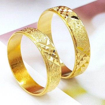 H4122【6~9號_磨砂滿天星 黃金戒指】基本款 中性對戒尾戒 新郎/新娘/結婚/金飾/仿金 鍍24K金色 防退色