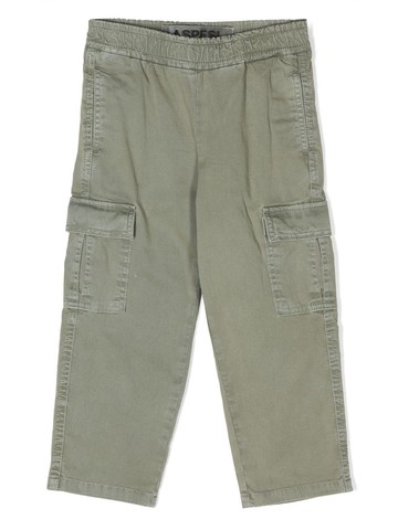 Aspesi Kids - stretch-cotton cargo pants - kids - Cotton/Spandex/Elastane/Cotton - 8 yrs - Green
