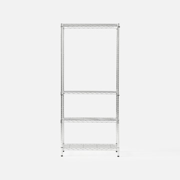 特力屋 鍍鉻四層架 寬75x深35x高150公分 鋼鐵級荷重單層80公斤 書架 收納架 電器架 置物架