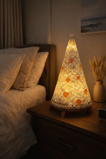 手工貝殼床頭燈 柔和夜燈