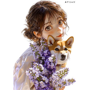 【4 月新品 3】07-120-0008 人物貼紙 春日女孩與動物