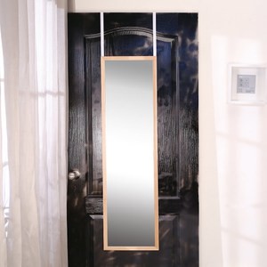 BuyJM 實木框原木色門後壁掛鏡/穿衣鏡