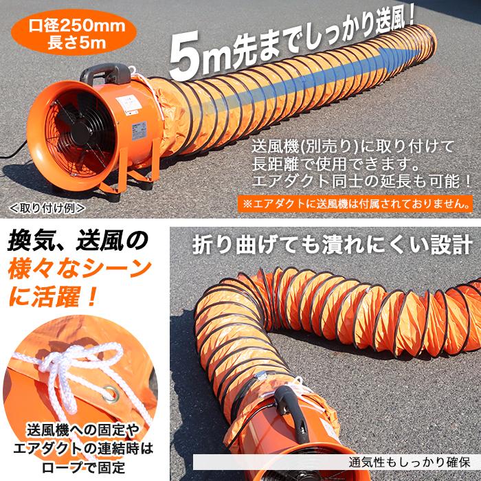 250mm　追加ダクトホース5M　換気　送風　排気　 ###ダクトFG-BP-25###