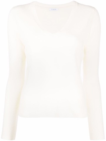 Malo - V-neck cashmere-blend jumper - women - Polyamide/Cashmere - 38 - White