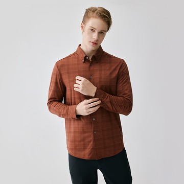 鈕釦領格紋襯衫｜多色 #F20011