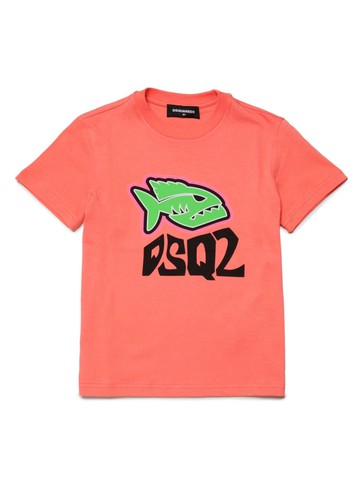 Dsquared2 Kids - logo-print cotton T-shirt - kids - Cotton - 14 yrs - Orange