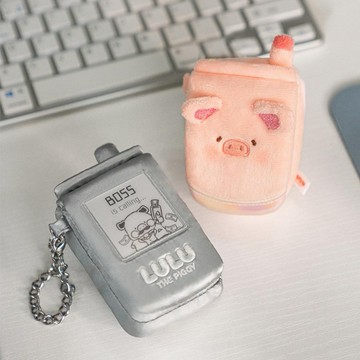 【Fubees】罐頭豬LuLu 上班豬事多系列 - LuLu手機毛絨鏡掛件