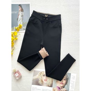 光暖福蝶小黑褲魚子醬外穿褲冬季加厚保暖高腰顯瘦緊身打底鉛筆褲