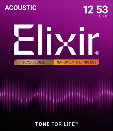 Elixir 11052 NANOWEB 80/20 黃銅 (12-53)