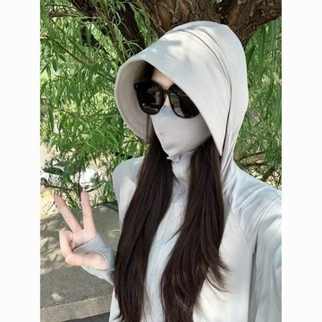 【全店折扣 限時下殺】新款2025防曬衣女外穿冰絲帶帽子防紫外線電動車騎車學生外套男款薄外套  遮陽戶外衣 冰絲防曬衣