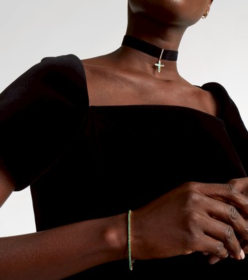 Stone and Strand Tennis 14kt gold (585/1000) bracelet with emerald