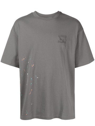 Musium Div. - paint-splatter-detail cotton T-shirt - men - Cotton - M - Grey