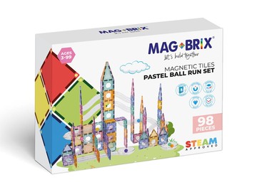【MAGBRIX】積木磁力片球道組 - 粉彩 (98 pcs)（共兩款封面隨機出貨）