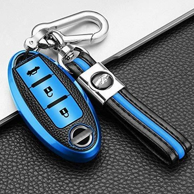 ontto 日産専用 スマート キーケース キーカバー キーホルダー オシャレ 手触りいい 保護 高級 セレナ スカイラ?