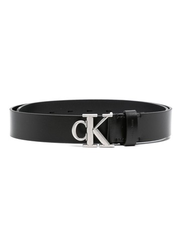 Calvin Klein Jeans - monogram-plaque leather belt - women - Calf Leather - 95 - Black