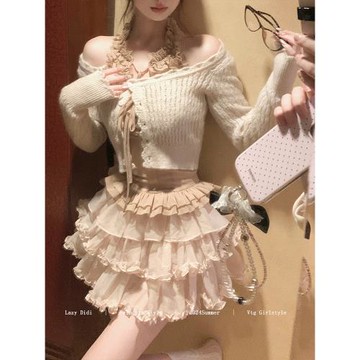 LazyDidi秋日來信 提花鏤空羊毛針織開衫外套三色軟糯扭紋上衣女