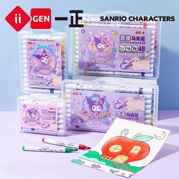 文具 三麗鷗家族系列流光軟頭馬克筆 彩色筆 兒童美術畫畫用具 開學用品 Y880565