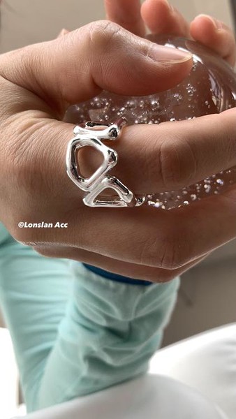 本期lover 別致異性質感男女簡約不規則戒指