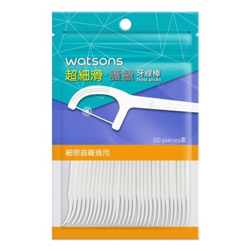 屈臣氏超細滑護齦牙線棒50支(圓線 附隨身盒)