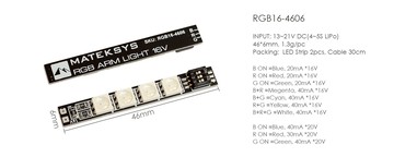 Matek RGB ARM LIGHT 16V, 46*6MM FPV 穿越機 LED彩色燈板
