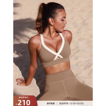 RESHAPE/重塑之路 性感V領鏤空顯胸中強度聚攏運動內衣Cross