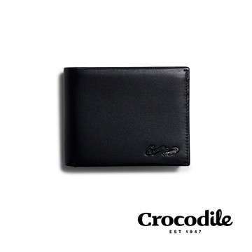 Crocodile鱷魚皮件 真皮短夾 Nappa皮夾 雙鈔8卡夾 釦式零錢袋 Noble系列 0103-09410
