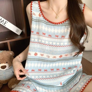 【居家睡衣】雲朵棉睡衣 女生睡衣 吊帶睡衣 背心睡衣 卡通睡衣 韓版睡衣 夏天睡衣 涼感睡衣 背心睡衣 睡衣套裝 居家服