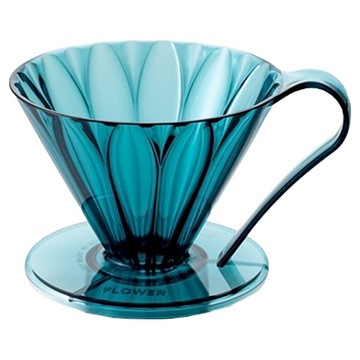 CAFEC Tritan款錐形花瓣濾杯 1-2份  透青藍色  1個