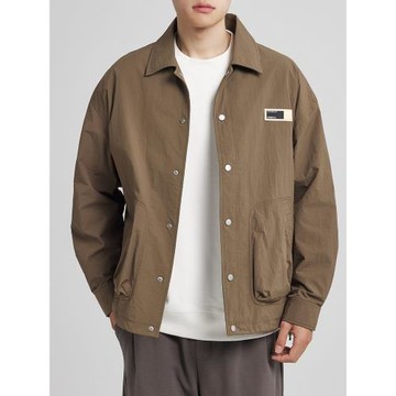 墨麥客男裝春秋季翻領夾克外套男款寬松休閑工裝襯衫男士薄款上衣